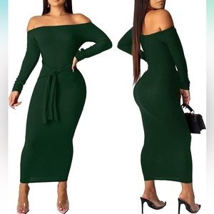 Women’s off the shoulder sweater maxi.